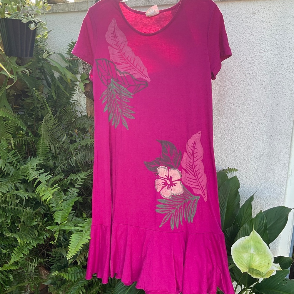 Lovely Cotton Women’s Tropical Dress  Size L